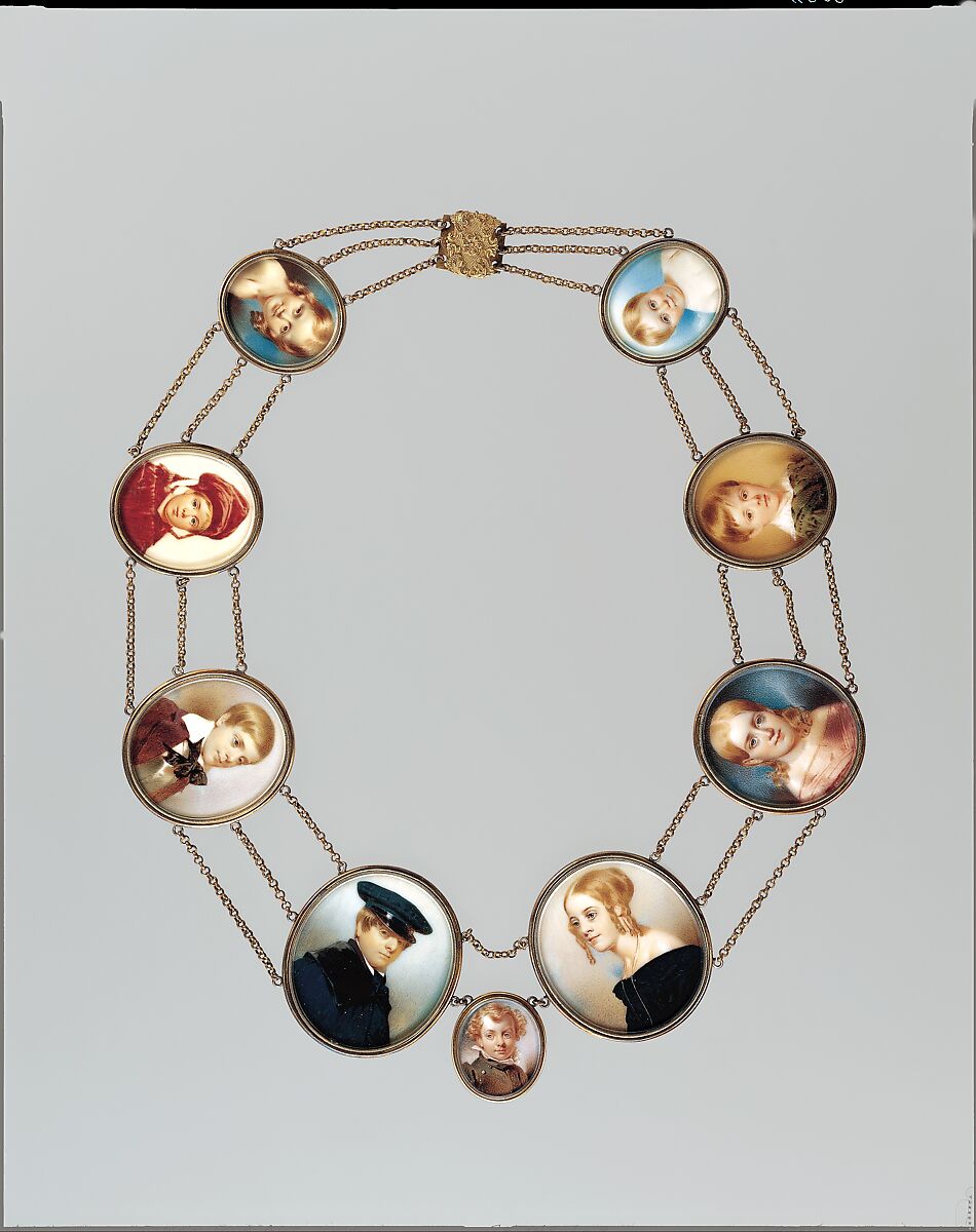 A Mother's Pearls, Thomas Seir Cummings (American (born England), Bath 1804–1894 Hackensack, New Jersey), Watercolor on ivory, American