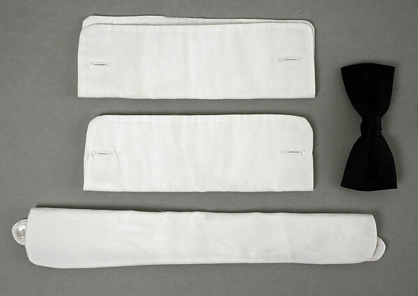 "Bunny Costume", Playboy (American), a) nylon, synthetic fiber, cotton; b, c) synthetic fiber; d,e) cotton; f,g) metal; h) silk, synthetic; i) plastic, foam; j) synthetic fiber; k, l) brass; m) cotton; n) silk, American