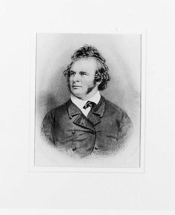Self-Portrait, George Hewitt Cushman (1814–1876), Watercolor on white wove paper, American