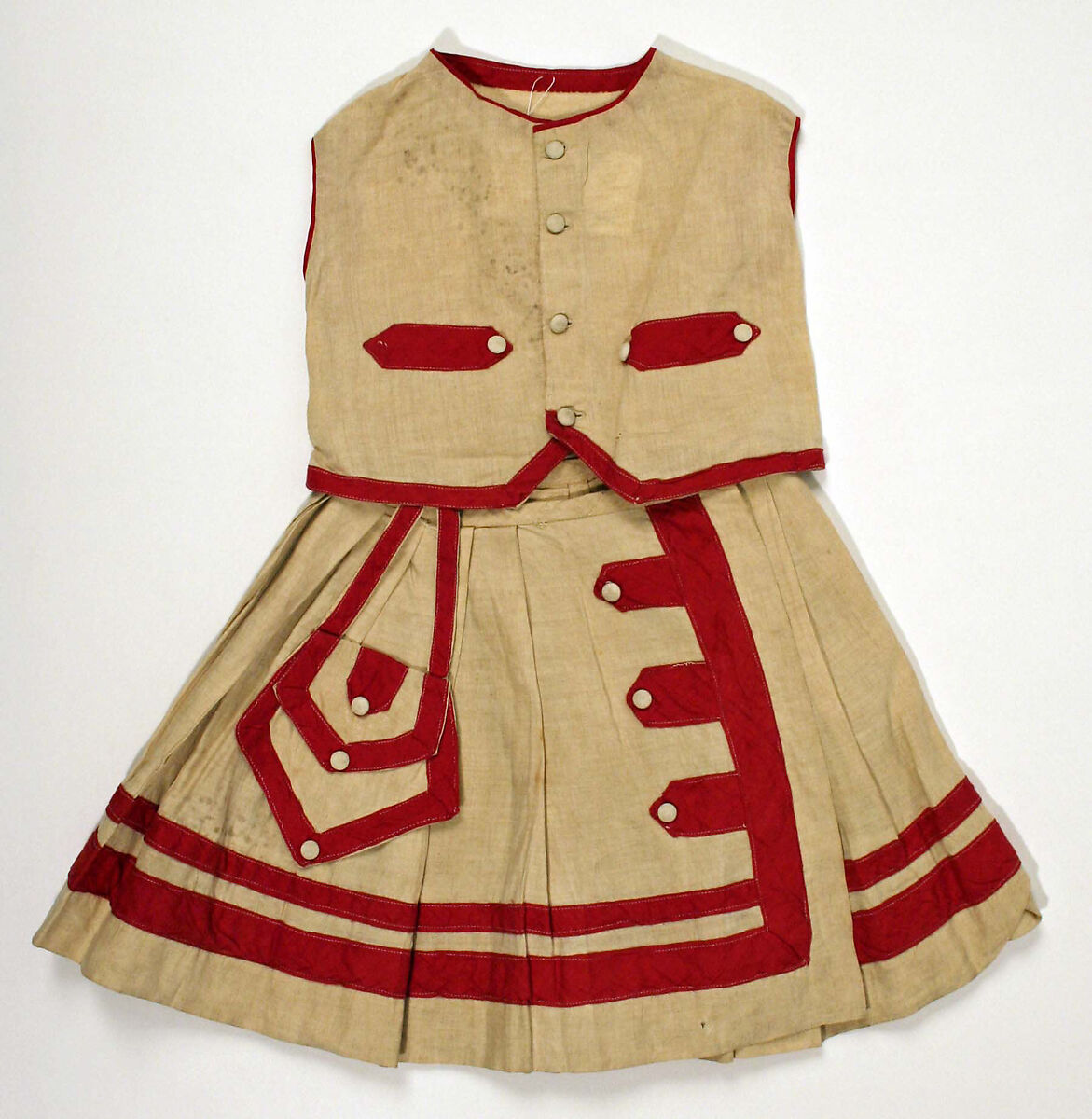 Ensemble, linen, cotton, probably American