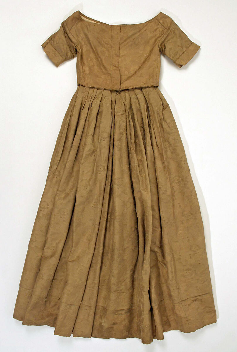 Dress, silk, linen, American or European
