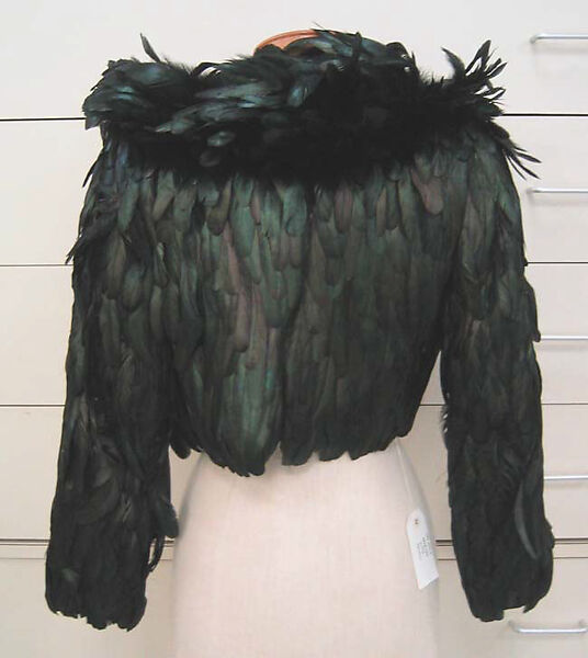 Jacket, Halston (American, Des Moines, Iowa 1932–1990 San Francisco, California), feathers, silk, American