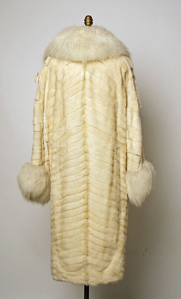 Coat, fur, silk, American or European