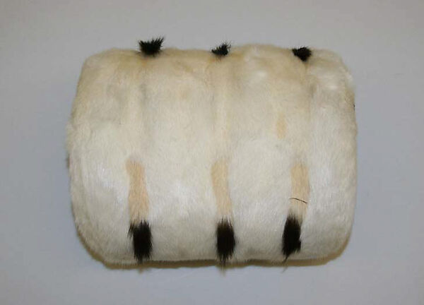 Muff, fur, silk, American 