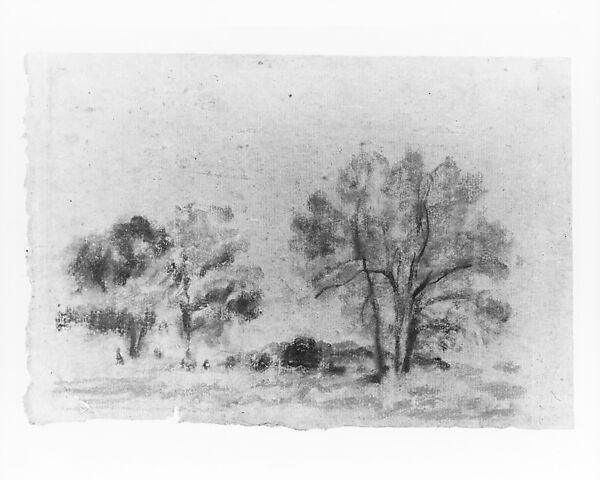Autumn Trees, Arthur B. Davies (American, Utica, New York 1862–1928 Florence), Pastel on gray Japanese paper, American 