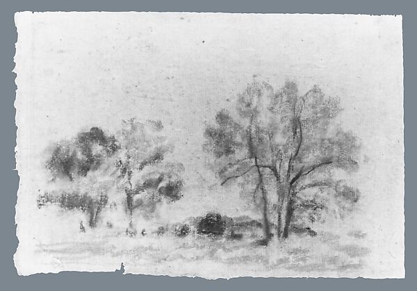 Autumn Trees, Arthur B. Davies (American, Utica, New York 1862–1928 Florence), Pastel on gray Japanese paper, American