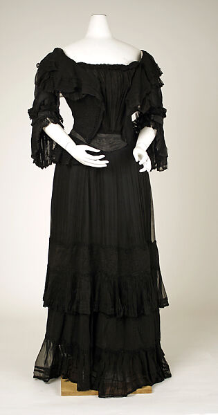 Mourning dress, silk, American