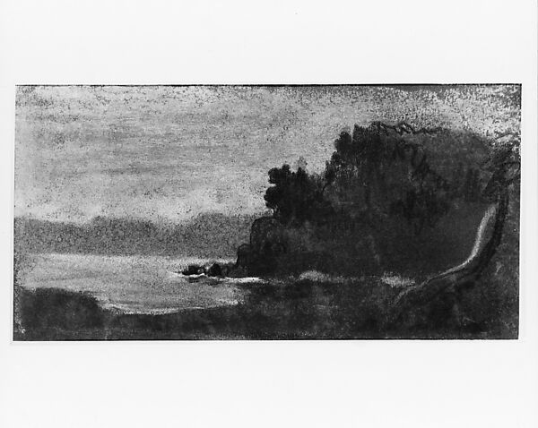 Blue Landscape, Arthur B. Davies (American, Utica, New York 1862–1928 Florence), Pastel on dark blue wove paper, American