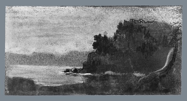 Blue Landscape, Arthur B. Davies (American, Utica, New York 1862–1928 Florence), Pastel on dark blue wove paper, American