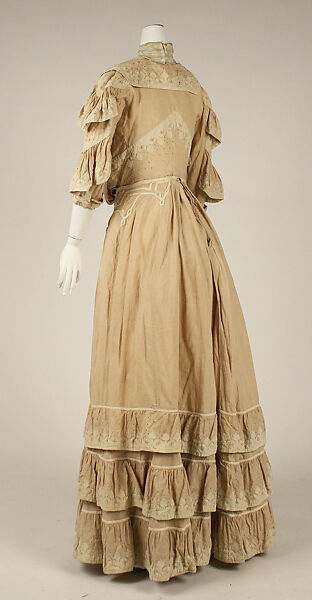Walking dress, linen, American