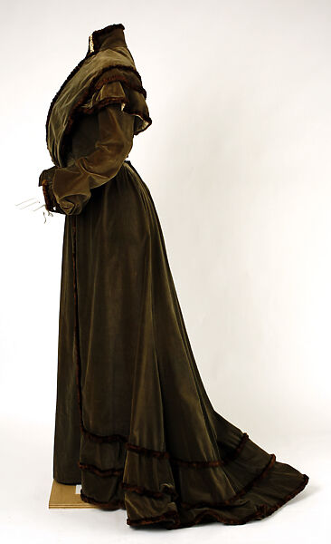 Dress, silk, fur, American