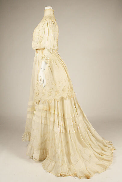 Afternoon dress, cotton, American or European