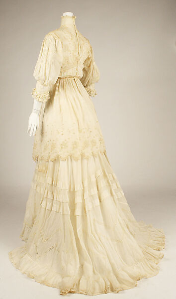 Afternoon dress, cotton, American or European