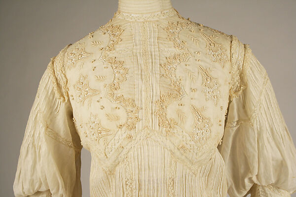 Afternoon dress, cotton, American or European