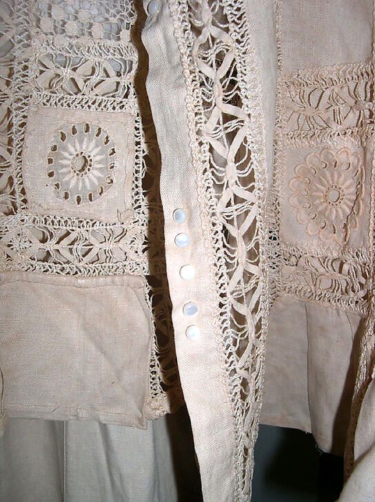 Afternoon dress, linen, American or European