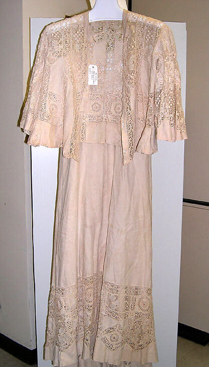 Afternoon dress, linen, American or European