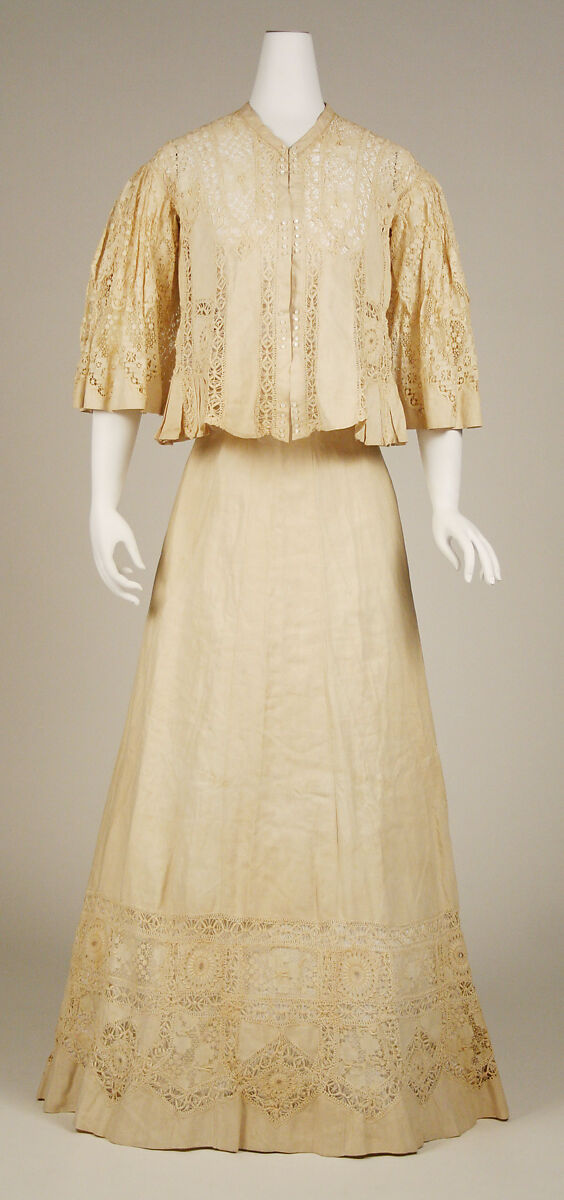 Afternoon dress, linen, American or European 