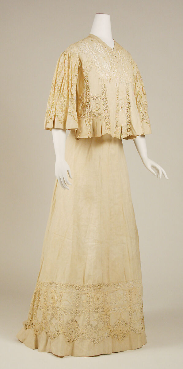 Afternoon dress, linen, American or European
