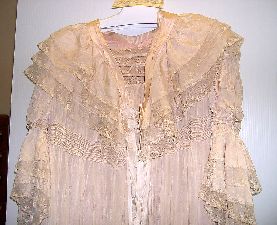 Morning dress, silk, cotton, American or European