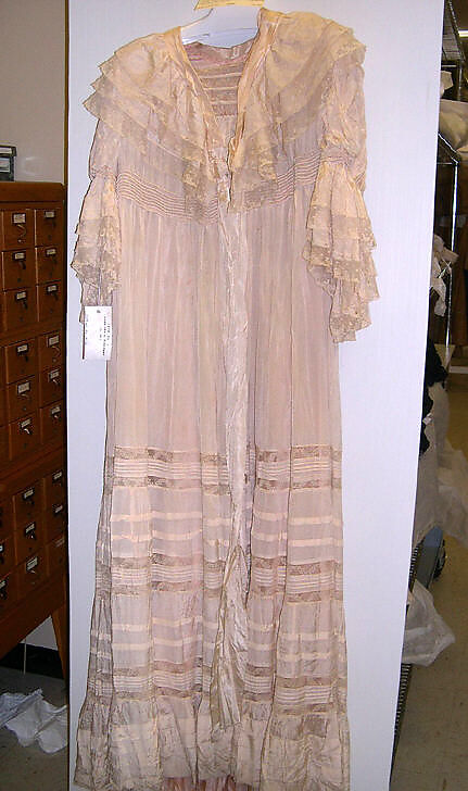 Morning dress, silk, cotton, American or European