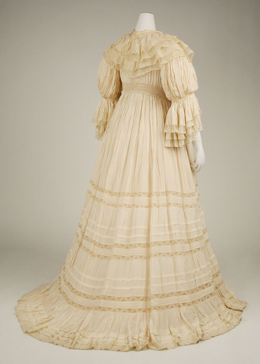 Morning dress, silk, cotton, American or European
