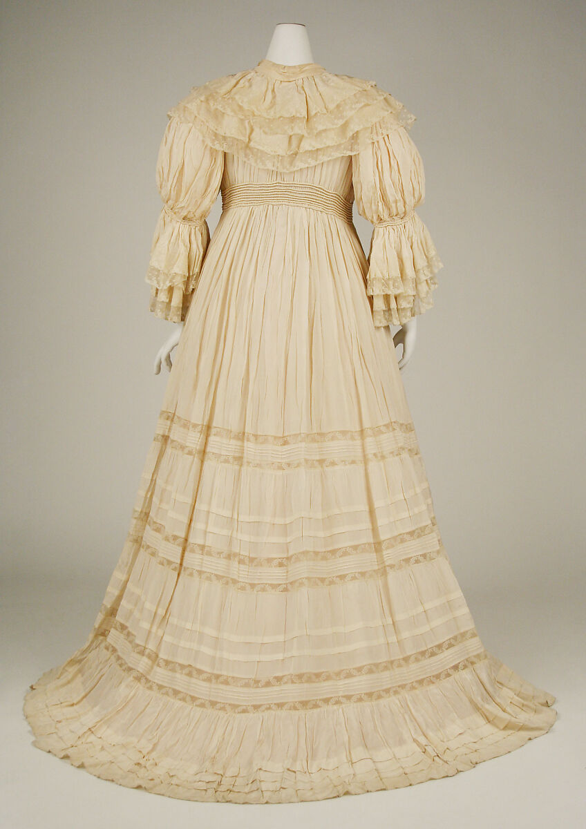 Morning dress, silk, cotton, American or European