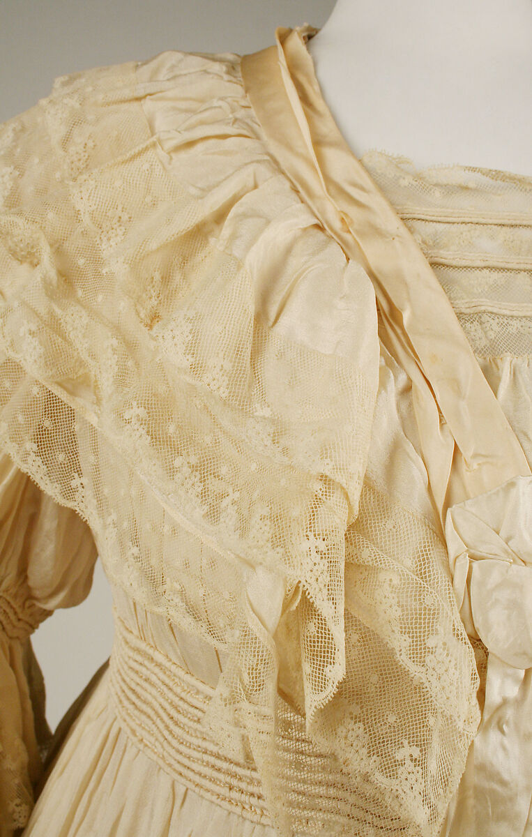 Morning dress, silk, cotton, American or European