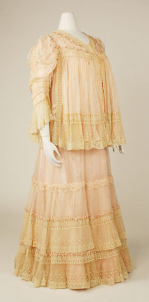 Negligée, silk, cotton, French