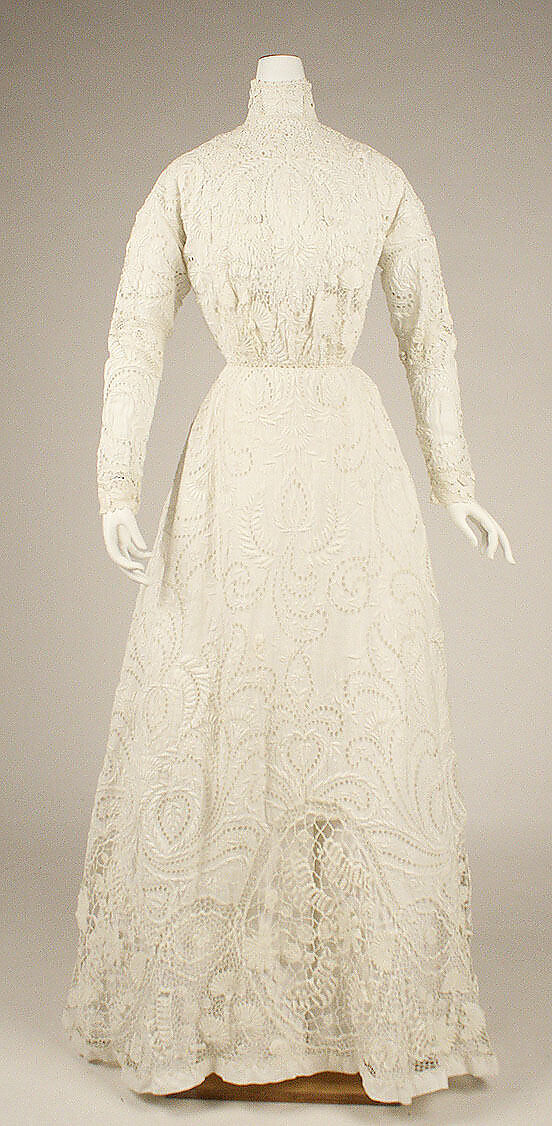 Dress, linen, cotton, American or European 