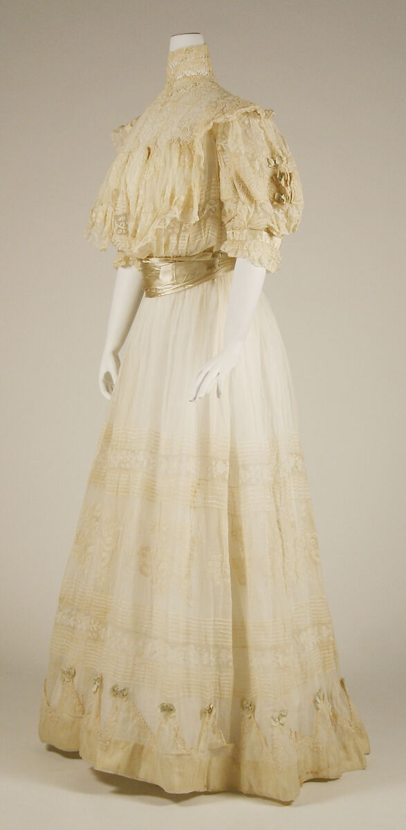 Dress, cotton, silk, French