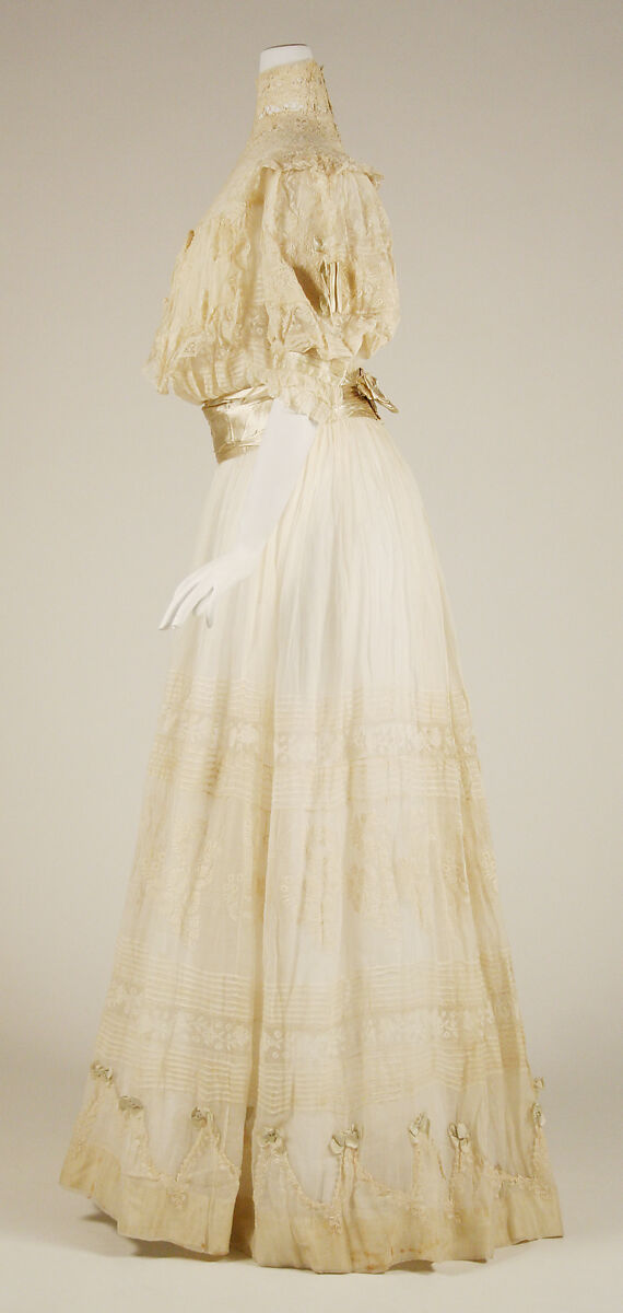 Dress, cotton, silk, French