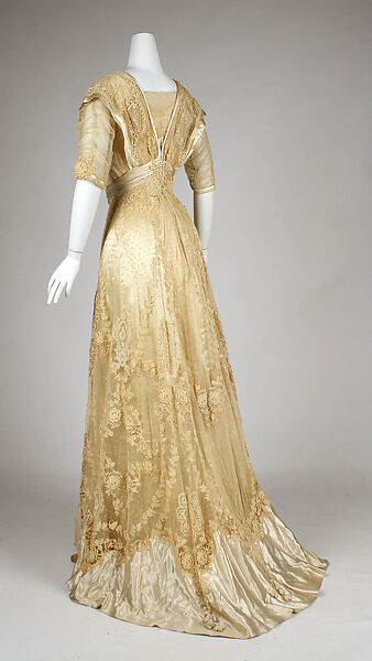 Ball gown, cotton, linen, silk, American