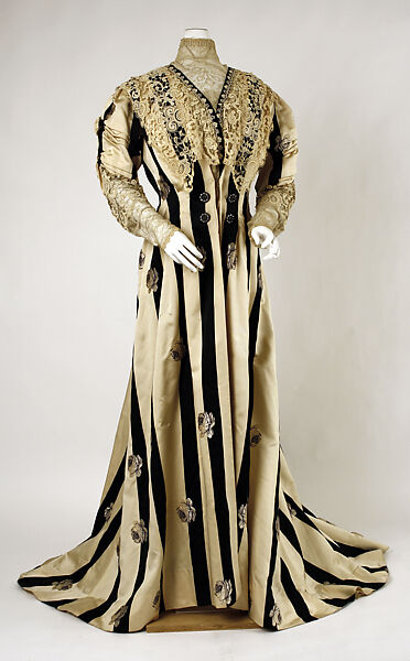 Tea gown, silk, cotton, American 