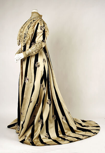 Tea gown, silk, cotton, American