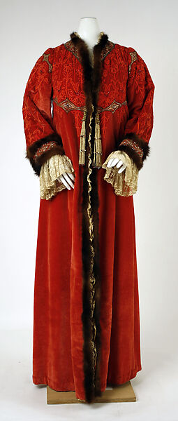 Evening coat, silk, glass, metal, American 