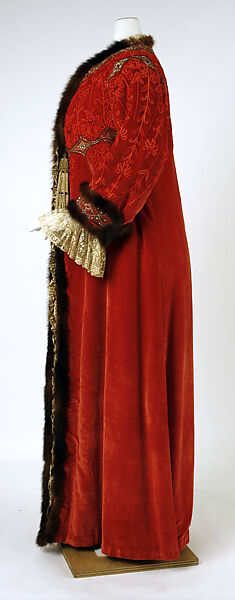 Evening coat, silk, glass, metal, American