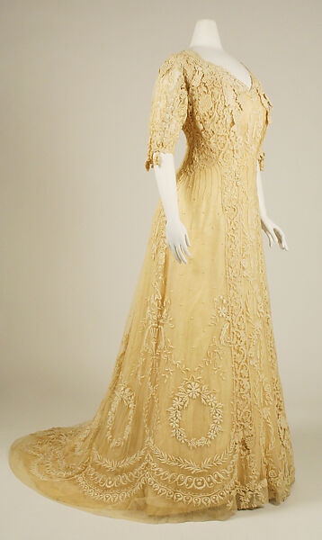 Afternoon dress, silk, cotton, American