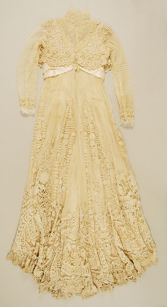 Dress, cotton, silk, American
