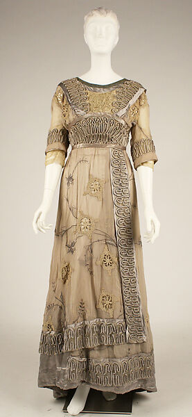 Afternoon dress, silk, cotton, French 