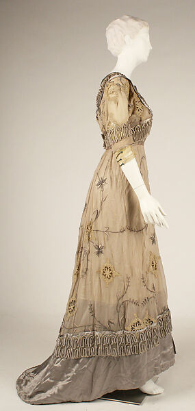 Afternoon dress, silk, cotton, French