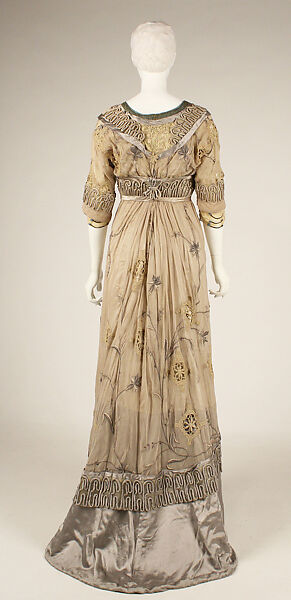 Afternoon dress, silk, cotton, French