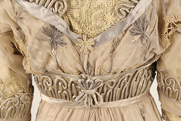 Afternoon dress, silk, cotton, French