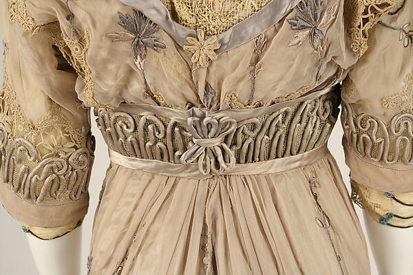 Afternoon dress, silk, cotton, French