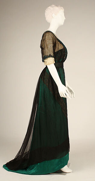 Dress, silk, cotton, American