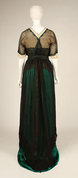 Dress, silk, cotton, American