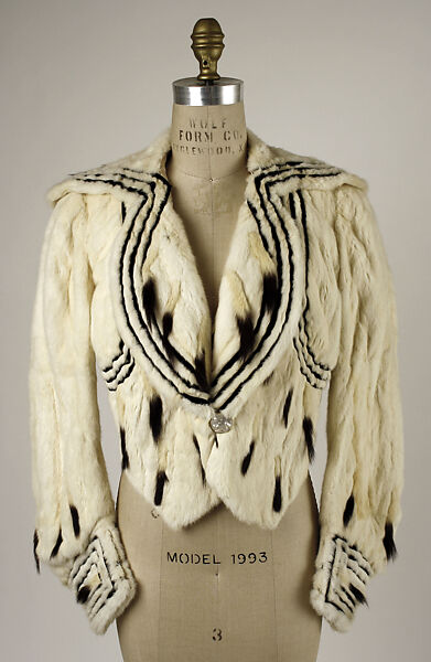 Jacket, Revillon Frères (French, founded 1723), fur, silk, probably French 