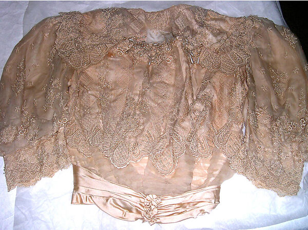 Wedding dress, silk, wool, American