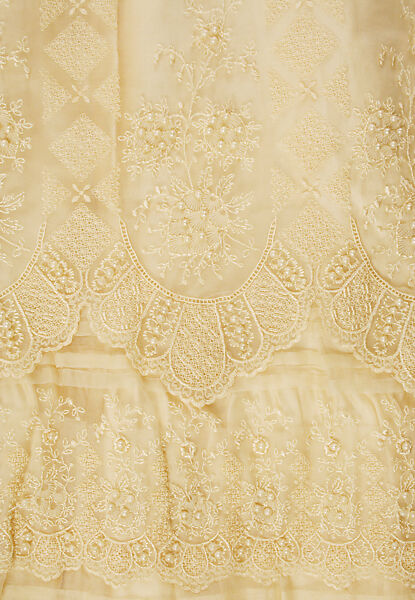 Wedding dress, silk, wool, American