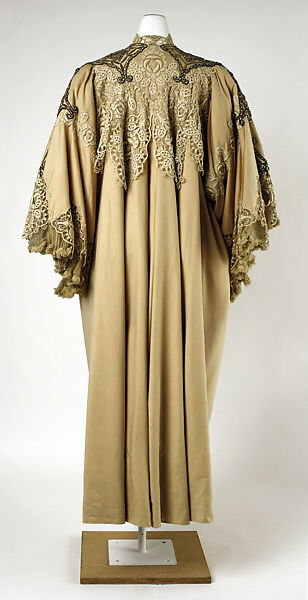 Evening coat, House of Worth (French, 1858–1956), wool, silk, cotton, rhinestones, metallic thread, French