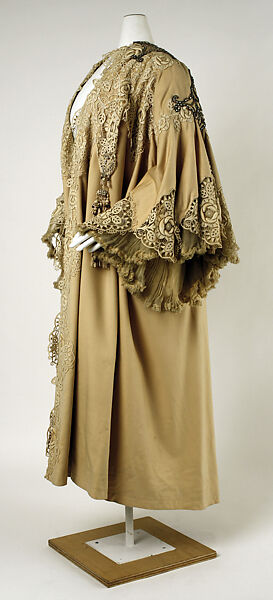 Evening coat, House of Worth (French, 1858–1956), wool, silk, cotton, rhinestones, metallic thread, French